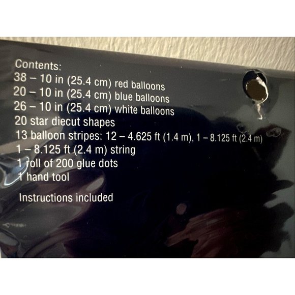 BALLOON BACKDROP KIT 120pc RED WHITE & BLUE PARTY 8 ft JULY 4th INDEPENDENCE DAY - Picture 7 of 7